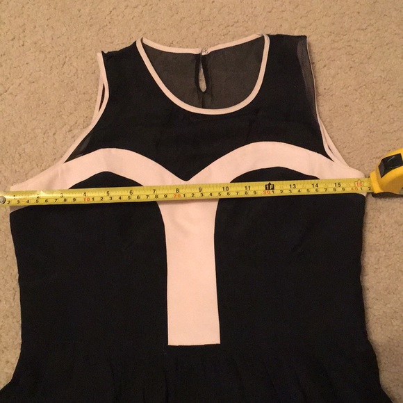 Parker Black Sheer Neck Mini Dress Medium / Small - Picture 7 of 8